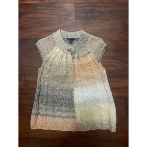 Westbound Petites Short Sleeve Cable Sweater Orange Brown Sz Petite Small